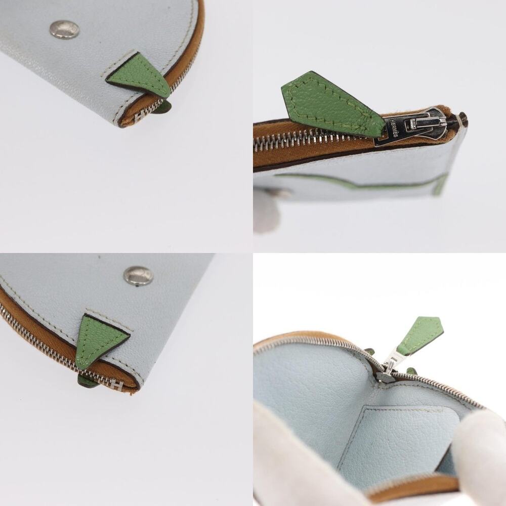 Hermes Leather Paddock Coin Purse Light Blue - Picture 9 of 13
